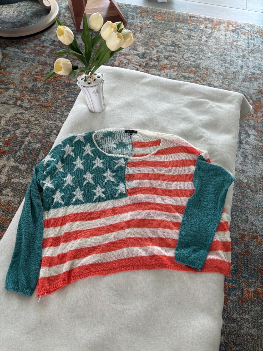 Miracle City Stars and Stripes Sweater Sz S/M